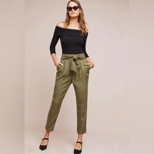 Anthropologie Cartonnier Kingsley Moss Belted Trousers Size 2P